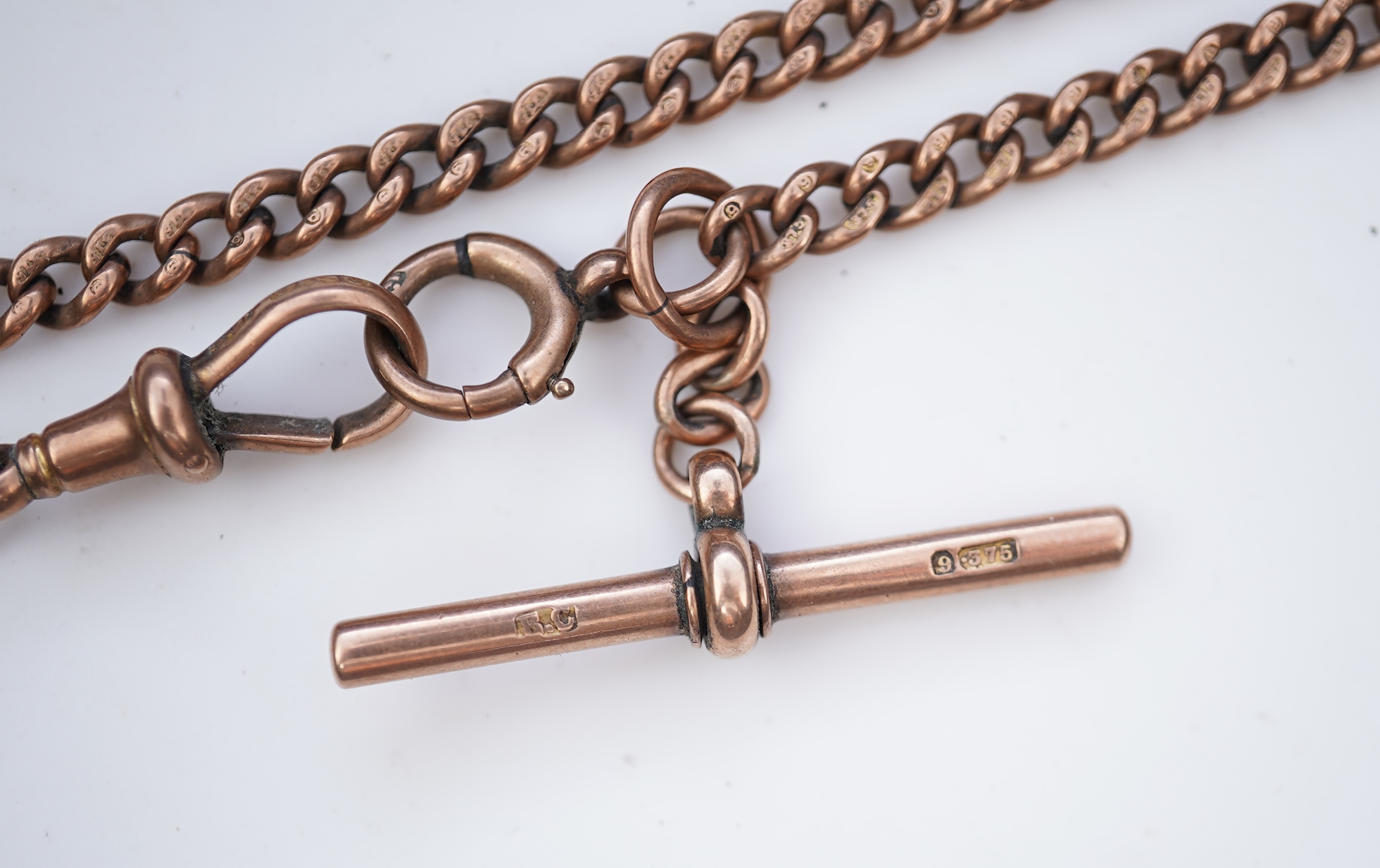 A 9ct gold watch chain, late 19th/early 20th century